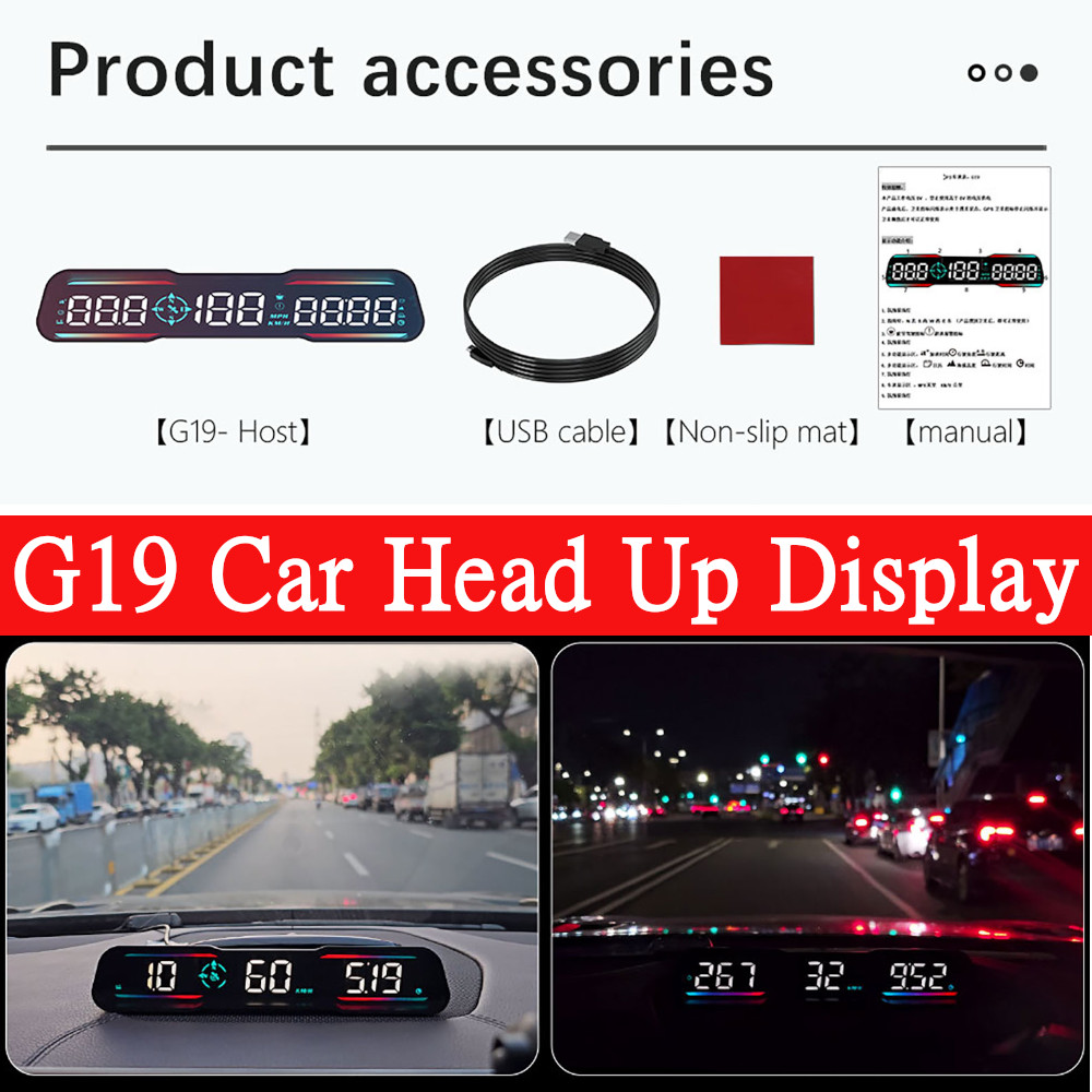 Car Heads Up Display Navigation - HD G19 Automotive GPS HUD Head