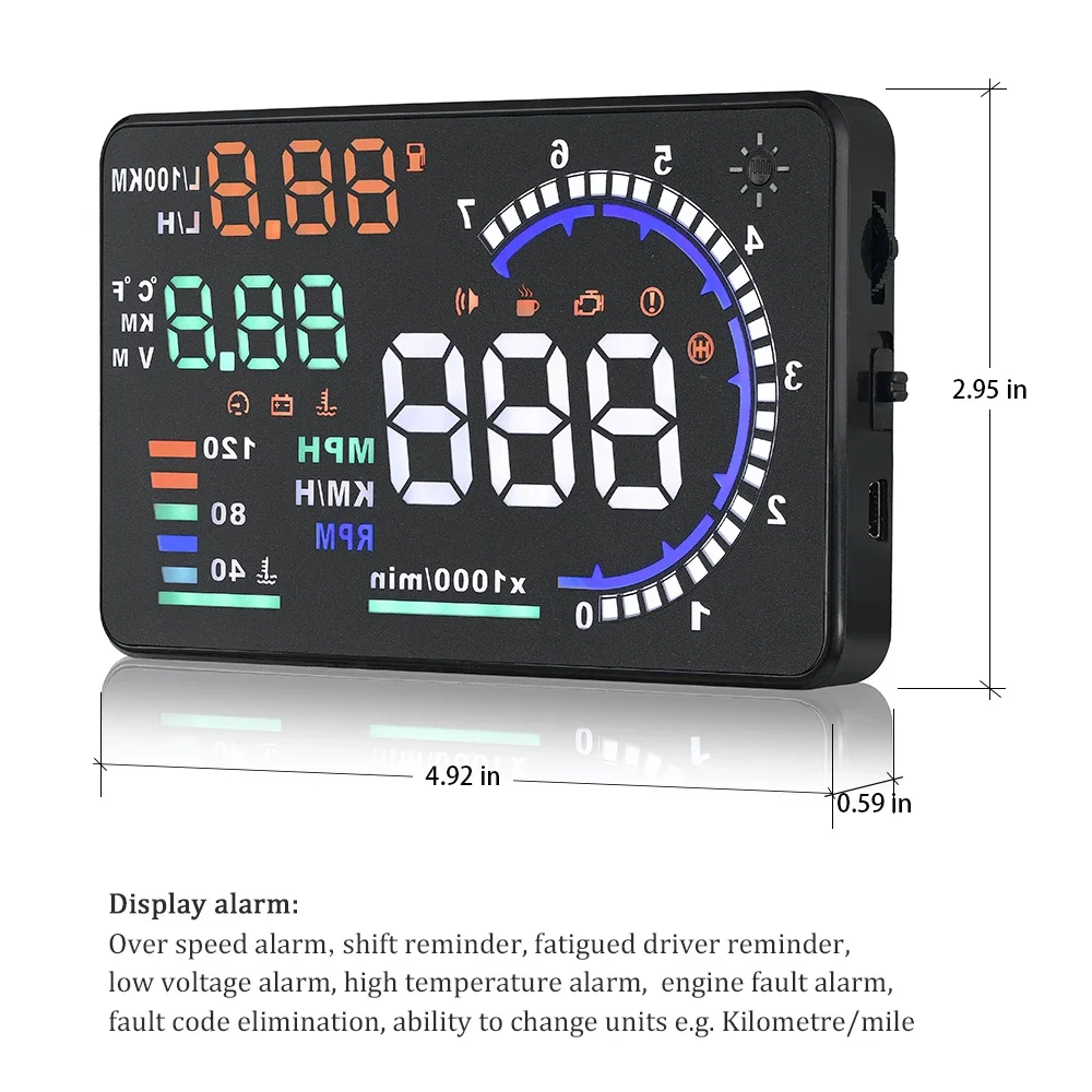 A8 OBD2 for HUD Car Head Up Di - đánh giá và giá Obd2 Hud Speedometer Projector