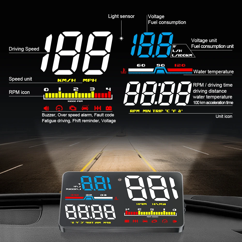 D5000 Digital OBD2 Car Windshi - đánh giá và giá Car Heads Up Display Navigation