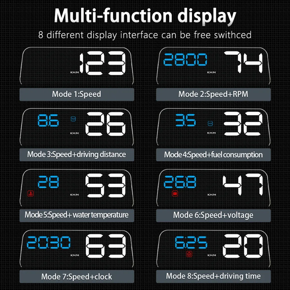 NEW C500 OBD2 HUD Car Head Up  - đánh giá và giá Obd2 Hud Speedometer Projector