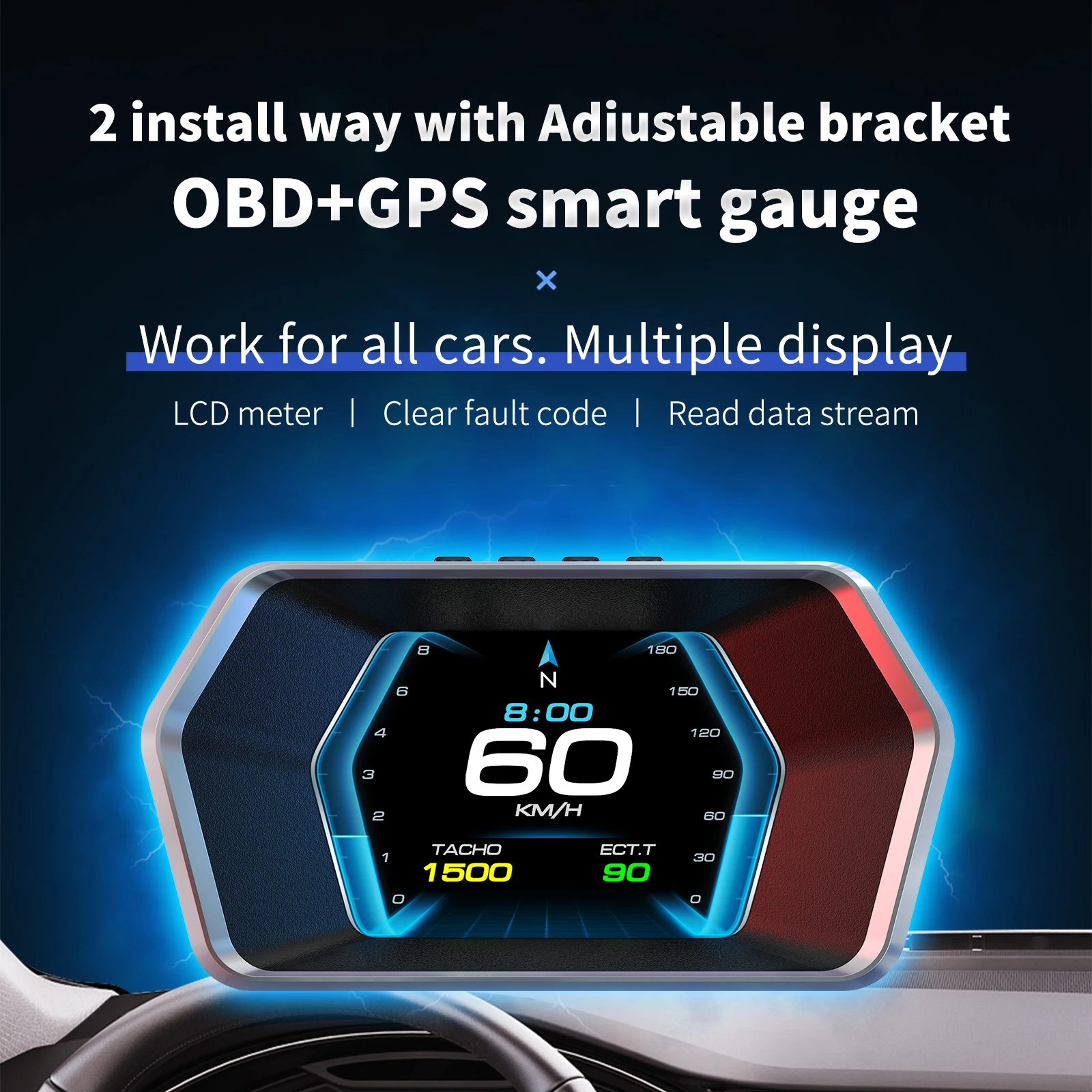 P17 HUD OBD2 GPS On-board Comp - đánh giá và giá Car Heads Up Display Navigation